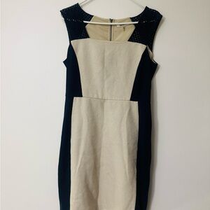 Elegant Black and Cream Dress by Donna Karan